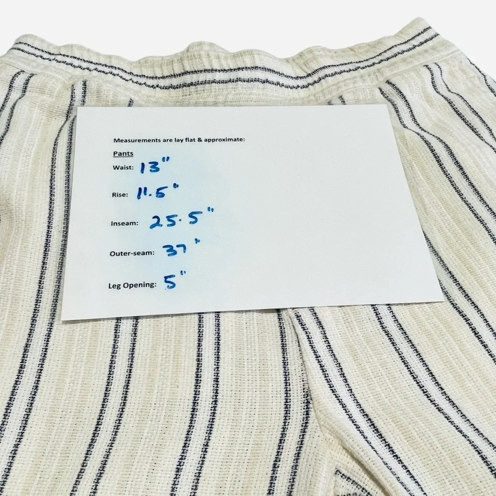 Zara vertical relaxed striped cotton blend pants. Size S. Light Summer vacation